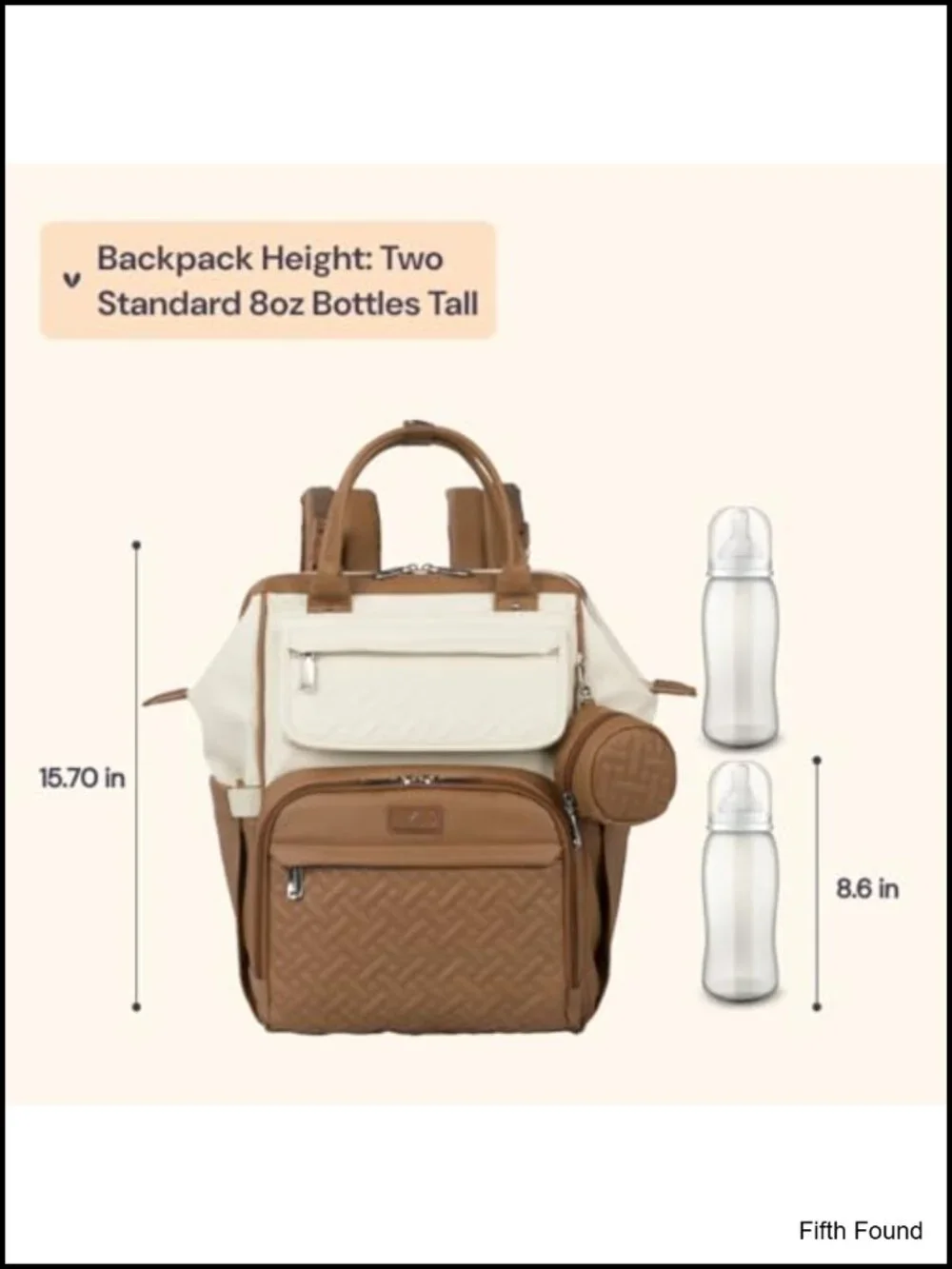 Leather Diaper Bag Backpack with Changing Pad & Stroller Straps